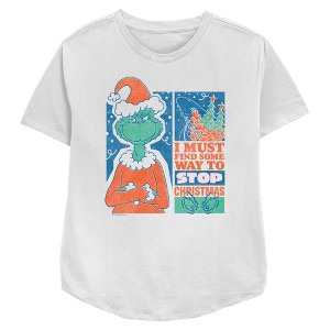 Womens The Grinch I Must Find Some Way To Stop Christmas T Shirt - 1 of 3