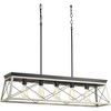 Progress Lighting Briarwood 5-Light Linear Chandelier, Galvanized Finish, Steel Material, Faux-Painted Wood Enclosure - 3 of 4