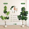 Garvee 4/5/6/7FT Fiddle Leaf Fig Tree Artificial with Leaves - Realistic Faux Ficus Lyrata Trees in Grey Planter Pot, Indoor Fake Floor Plants - 3 of 4