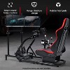Dardoo Racing Simulator Cockpit with Triple Monitor Stand & Red Seat Fits Logitech, Thrustmaster & Fanatec No Wheel, Pedals or Handbrake - 3 of 4