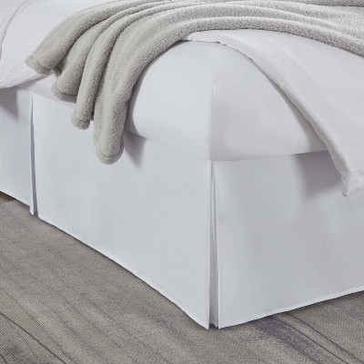 Nestl Bedding California King Pleated Tailored Bed Skirt – 14" Drop – White – Microfiber