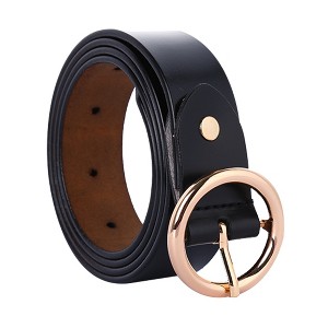 INSPIRE CHIC Women's Fashionable Stylish Faux Leather Round Pin Buckle Casual Belt Width 1" - 1 of 4