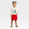 Toddler Girls' Holiday Long Sleeve Graphic T-Shirt - Cat & Jack™ Cream - 4 of 4