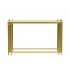 Dolonm 47" Gold Glass Console Table for Entryway Clear Tempered Glass Stainless Steel Frame Modern Porch Hallway Table - 2 of 4