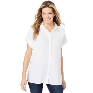 Woman Within Women's Plus Size Relaxed Campshirt - 1 of 4