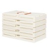 VECELO 3/4/5 Tier Stackable Storage Bins with Lid, Folding Storage Cabinet with Double Door & Wheels, Milky White - 2 of 4