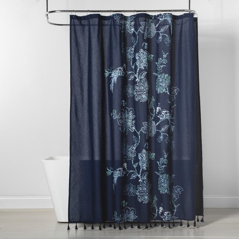 navy floral fabric