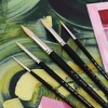 Creative Mark Pro-Stroke Powercryl Acrylic Paint Brushes - Rounds Value Set of 5, Synthetic Paint Brushes for Artists, Seamless Nickel-Plated - 2 of 4
