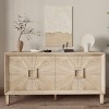 Rustic Farmhouse TV Stand, Sideboard Buffet Cabinet, Natural Storage Credenza with Adjustable Shelves, 60 Inch Console-Maison Boucle - 3 of 4