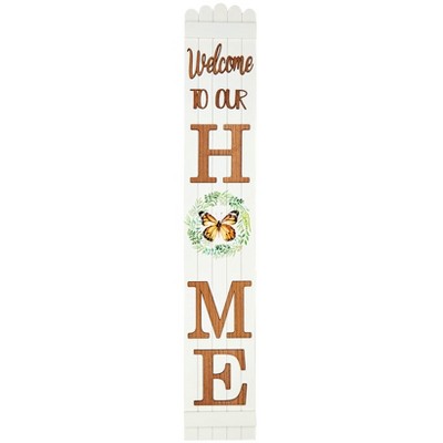 The Lakeside Collection Welcome to My Home Porch Leaner