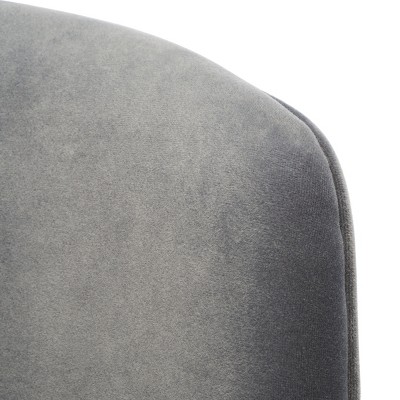 Charcoal Velvet Swivel Slipper Chair with Brass Accents