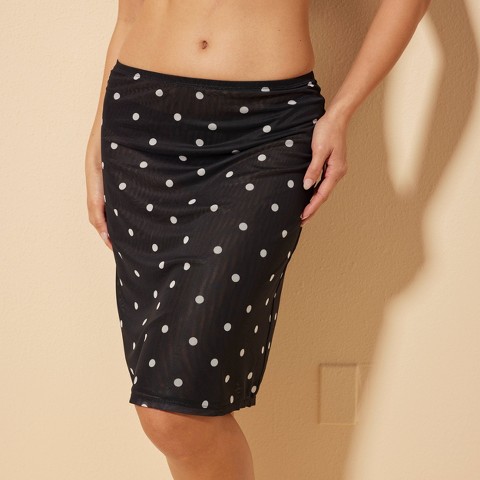 Shade & Shore Women's Cover Up Swim Skirt - Shade & Shore™ Black/White M