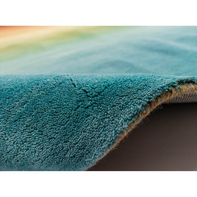 Ombre Elegance Handmade Wool Rectangular Rug in Blue - 7'6" x 9'6"