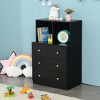 Costway 3 Drawer Dresser W/ Cubbies Storage Chest for Bedroom Living Room White/Black/Grey - 2 of 4
