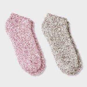 Women's Marled 2pk Cozy Low Cut Socks - Auden™ One Size - 1 of 3
