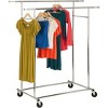 Honey-Can-Do Dual Bar Adjustable Garment Rack: Chrome Steel Closet Bar, Rolling Rack, 50 lb Capacity, 65" Height - 2 of 4