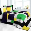 Slickblue Reversible Quilt Set, Pre-Shrunk Finish, Quilt & 2 Shams, Textured Stitch Detail, Full/Queen, 3-Piece - 2 of 4