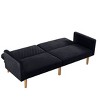 DOMETOUR 77.2" Futon Sofa Bed Loveseat, Morden Convertible Sofa for Living Room Bedroom Leisure Sleeper Couch - 3 of 4