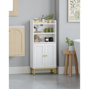 Dcolora Bathroom Storage Cabinet, Small Floor Cabinet with 2 Door and Shelves, Toilet Paper Cabinets - 1 of 4