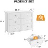 Large 6 Drawer Dresser with Deep Drawers & Metal Knobs, Modern Wooden Double Chests of Drawers for Entryway - 2 of 4