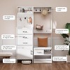 Heynemo 7-in-1 Hall Tree with Hidden Shoe Storage, Entryway Bench with Coat Rack and Pegboard, Coat Rack with Bench Mudroom Storage - 3 of 4