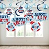 Big Dot of Happiness Ahoy It's a Boy - Nautical Baby Shower Hanging Decor - Party Decoration Swirls - Set of 40 - 3 of 4