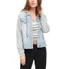 INSPIRE CHIC Women's Regular Fit Layered Drawstring Hood Denim Jacket with Pockets - 4 of 4