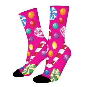 Funny Candies Women Printed Crew Socks Funny Funky Socks Soft Polyester Novelty Gifts for Artists Men - 1 of 1