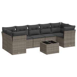 vidaXL Garden Sofa Set Grey PE rattan Large Modular Garden Sofa Set - 1 of 4