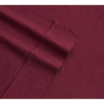 Burgundy Cotton Percale Twin XL Sheet Set