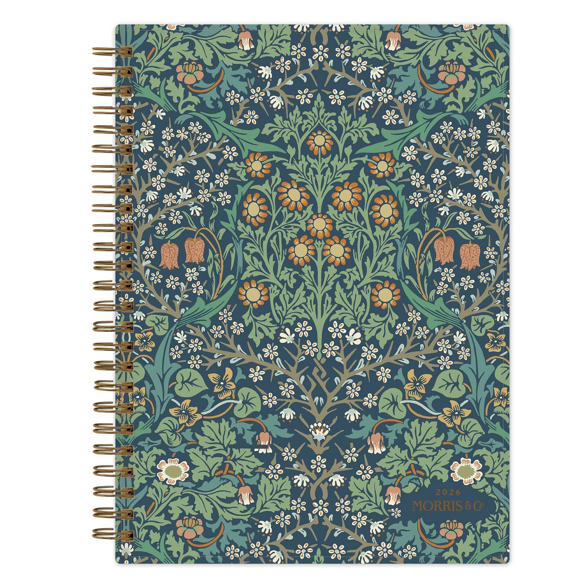 Morris & Co. by Blue Sky 5.875"x8.625" 2026 Weekly/Monthly Wirebound Planner Printed Blackthorn Blue