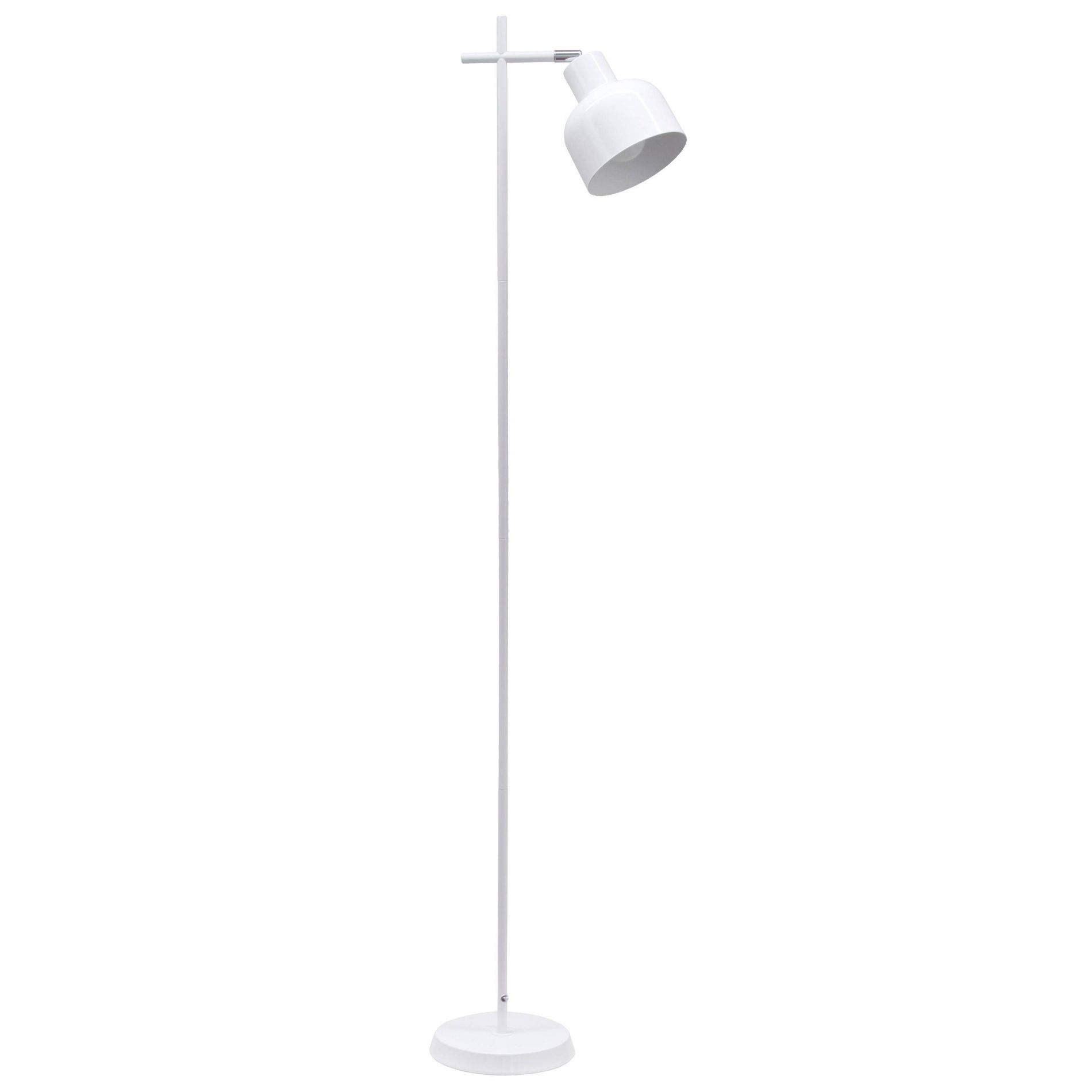 Simple Designs Sleek Essentials Basic Adjustable Floor Lamp White