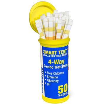 Poolmaster Smart Test 4 Way Swimming Pool and Spa Water Test Strips - 50pc
