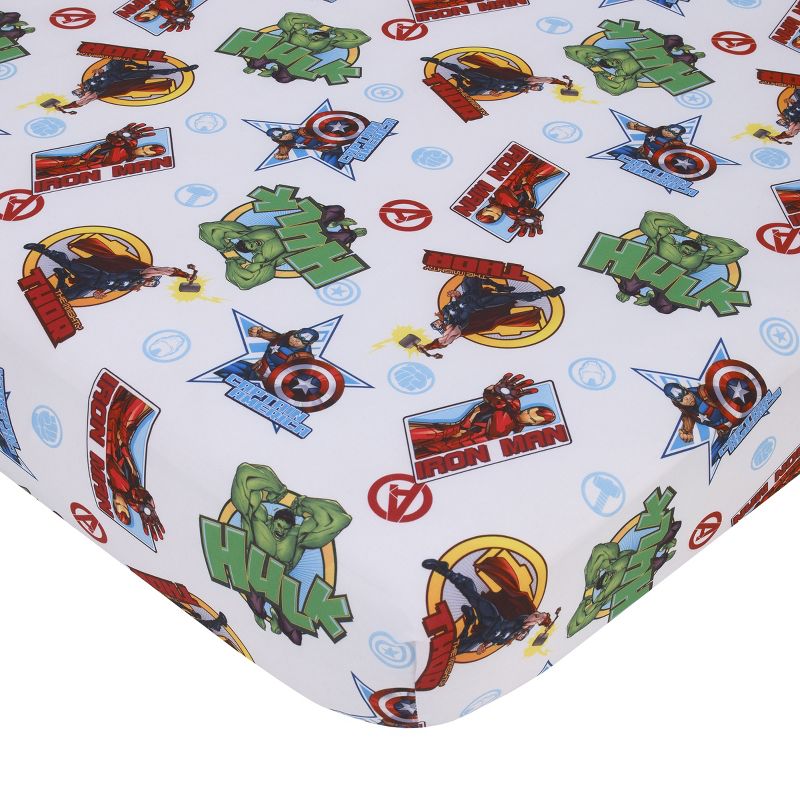 Marvel The Avengers I Am A Hero Blue, Green, Red, and Yellow 4 Piece Toddler Bed Set, 3 of 7
