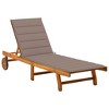 vidaXL Sunlounger Taupe Solid Acacia Wood - 2 of 4