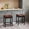TUYOHW Saddle Bar Stools Set of 2,26'' Height Counter Stools with Steel Frame,Kitchen Stools for Home Kitchen Island - 2 of 4