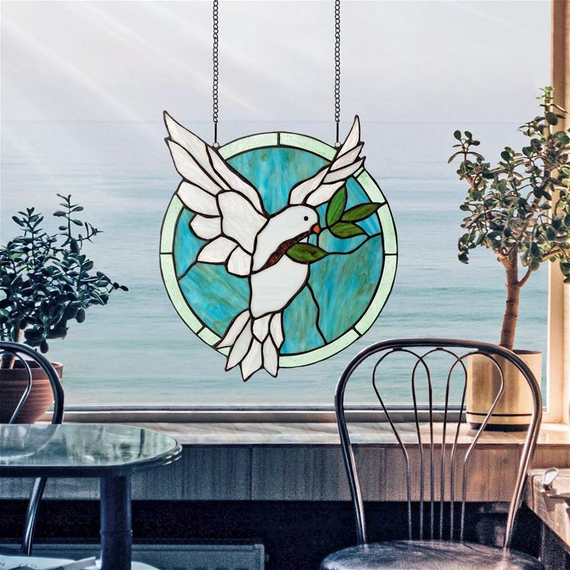 Design Toscano Dove of Peace Tiffany-Style Stained Glass Window, 2 of 6