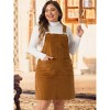 Agnes Orinda Women's Plus Size Pinafore Corduroy Suspender Adjustable Strap with Pockets Mini Jumpers - 2 of 4