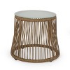 Russel 3pc Outdoor Wicker 2 Seater Chat Set: Flared Design, Glass Tabletop - Christopher Knight Home - 4 of 4