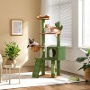 Yaheetech 52.5inch Cactus Cat Treewith Natural Sisal, Green/Brown - 2 of 4