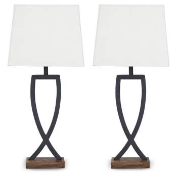 Set of 2 Makara Metal Table Lamps Black/Brown - Signature Design by Ashley