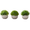 Artificial Plant, 5" Tall, Grass, Indoor, Faux, Fake, Table, Greenery, Potted, Set Of 3, Decorative, Green Plants, Grey Pots - 2 of 4