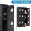 Munora - 72" 9-Door Metal Locker Storage Cabinet - Lockable for Office/School/Gym - Black - 3 of 4