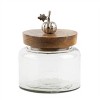 Glass Canister with Mango Wood Lid and Pumpkin Accent (Set of 2) - 2 of 3