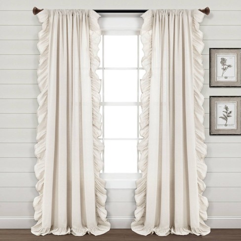 White ruffle deals curtains