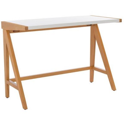 Ripley 46'' Oak and White Industrial Farmhouse Writing Desk