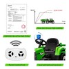12V Kids Battery Powered Electric Tractor with Trailer, Toddler Ride On Car, RC, 7-LED Headlights/ 2+1 Gear Shif, for Kids - 2 of 4