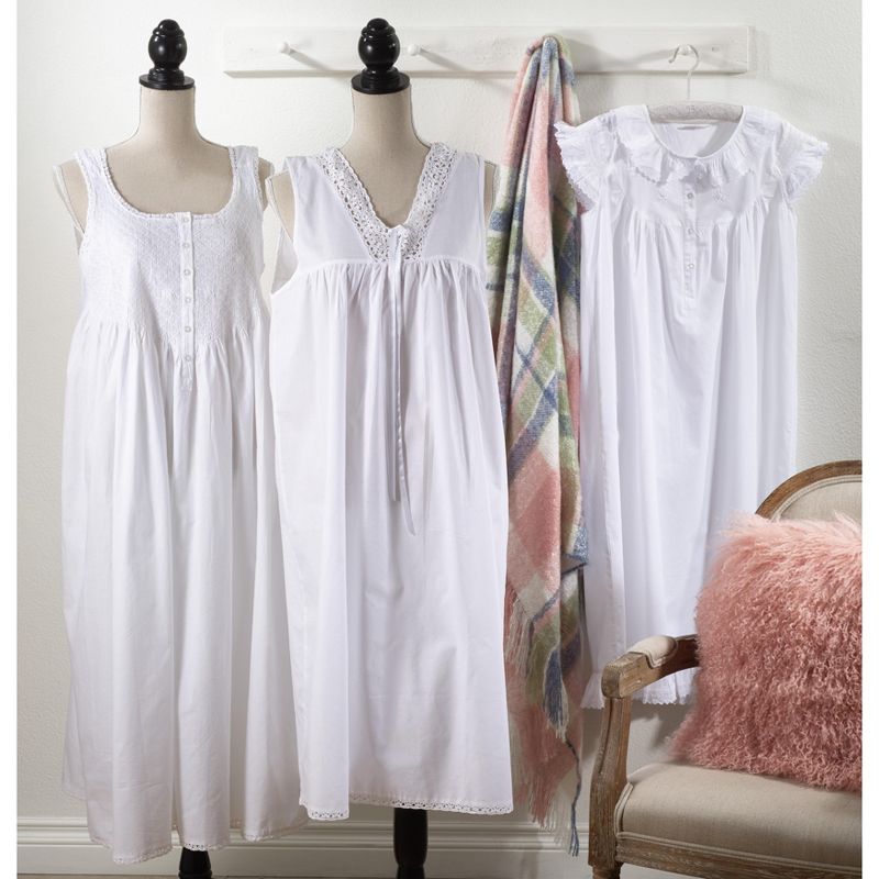 Saro Lifestyle Long Nightgown With Embroidered Design, 3 of 6