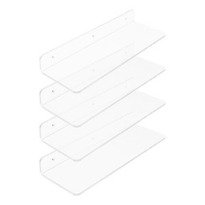 Unique Bargains Acrylic Waterproof Bathroom Floating Shelf 11.8 x 3.9 x 2 Inch - 1 of 4
