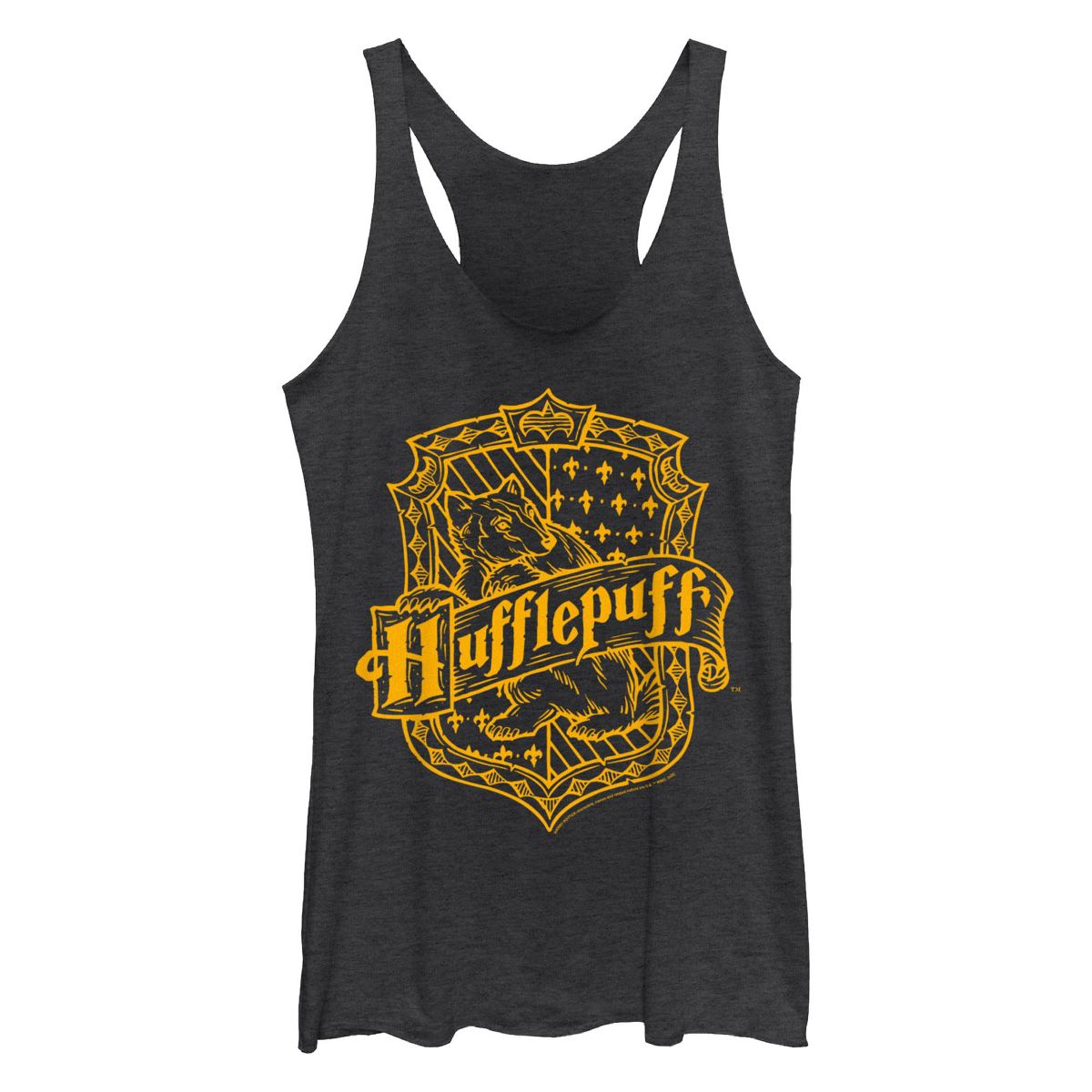 Women's Harry Potter Hufflepuff Lined Crest Racerback Tank Top